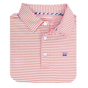 Bald Head Blues Albatross Performance Golf Polo Coral/White Stripe‎ Size XL